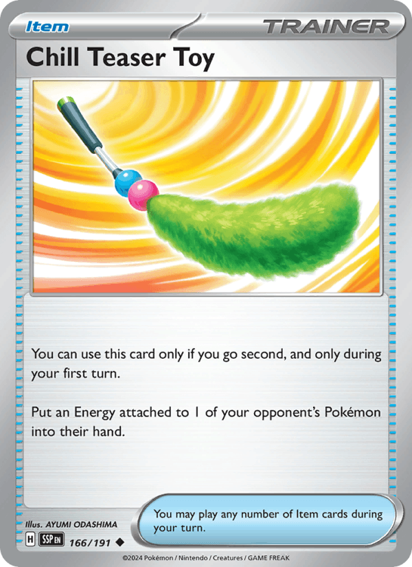 Chill Teaser Toy 166/191 Uncommon Surging Sparks Pokemon Reverse Holo Near Mint