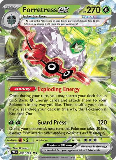 Forretress ex 005/193 Double Rare Paldea Evolved Pokemon Near Mint