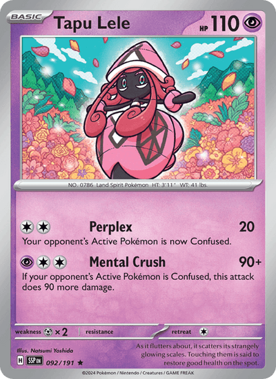 Tapu Lele 092/191 Rare Surging Sparks Pokemon Holo Near Mint