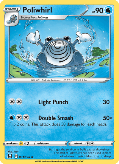 Poliwhirl 031/196 Uncommon Lost Origin Pokemon Near Mint