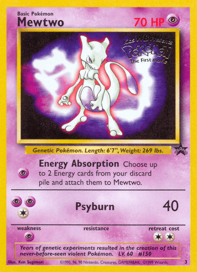 Mewtwo 3 Promo Wizards Black Star Promos Pokemon Moderately Played