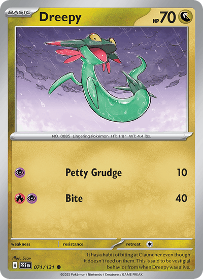 Dreepy 071/131 Common SV: Prismatic Evolutions Pokemon Reverse Holo Near Mint