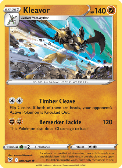 Kleavor 086/189 Holo Rare Astral Radiance Pokemon Near Mint