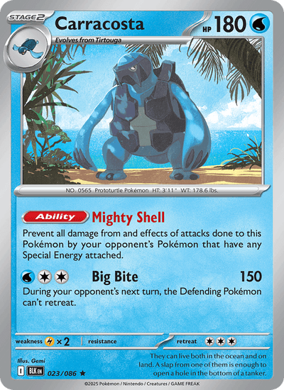 Carracosta 023/086 Rare Black Bolt Pokemon Near Mint