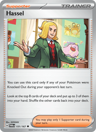 Hassel 151/167 Uncommon Twilight Masquerade Pokemon Near Mint