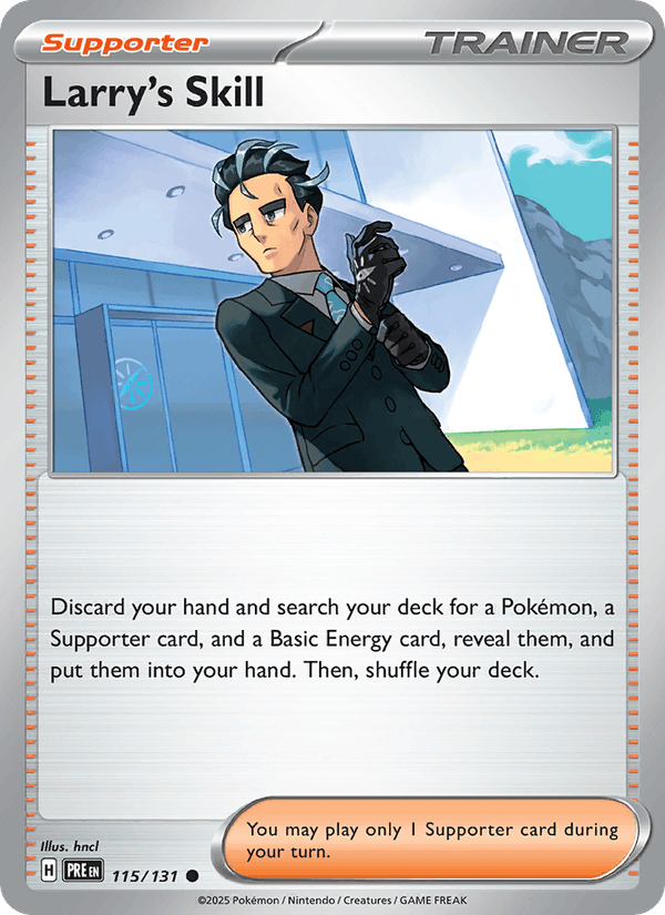 Larry's Skill - 115/131 115/131 Common SV: Prismatic Evolutions Pokemon NM