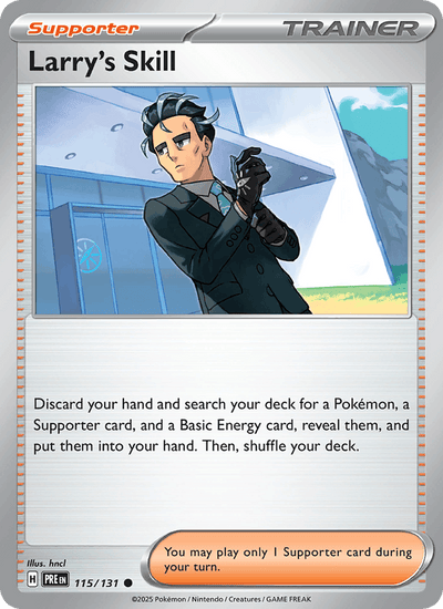 Larry's Skill - 115/131 115/131 Common SV: Prismatic Evolutions Pokemon NM