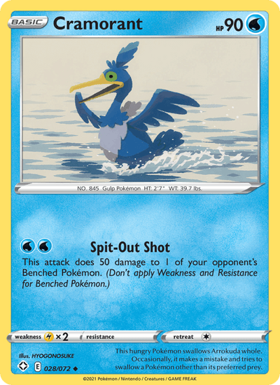 Cramorant 028/072 Uncommon Shining Fates Pokemon Near Mint