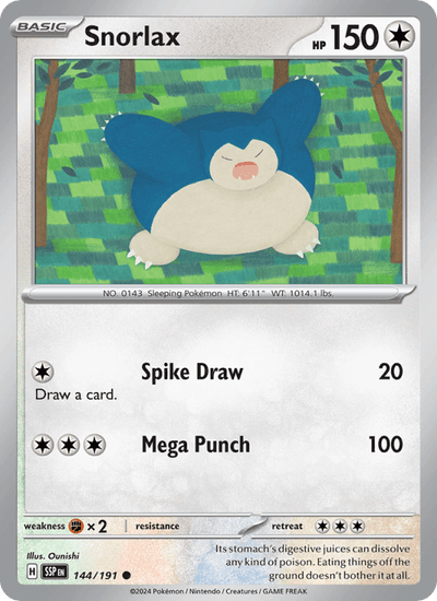 Snorlax 144/191 Common Surging Sparks Pokemon Near Mint