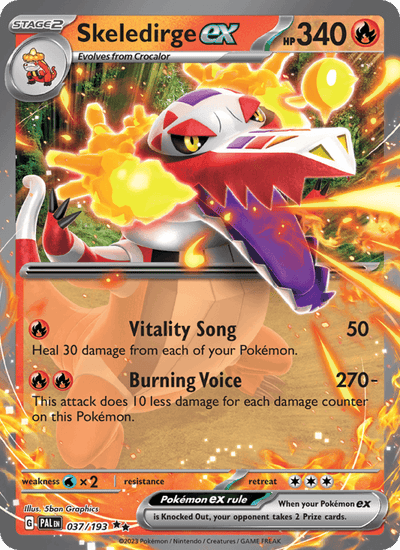 Skeledirge ex 037/193 Double Rare Paldea Evolved Pokemon Near Mint