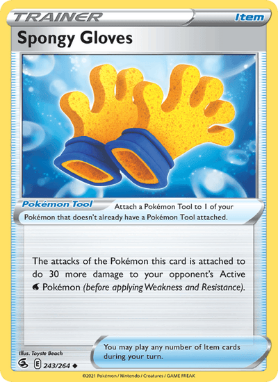 Spongy Gloves 243/264 Uncommon Fusion Strike Pokemon Reverse Holo Near Mint
