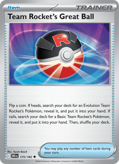 Team Rocket's Great Ball 175/182 Uncommon Destined Rivals Pokemon Near Mint