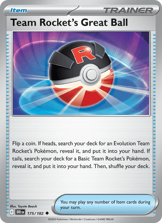 Team Rocket's Great Ball 175/182 Uncommon Destined Rivals Pokemon Near Mint