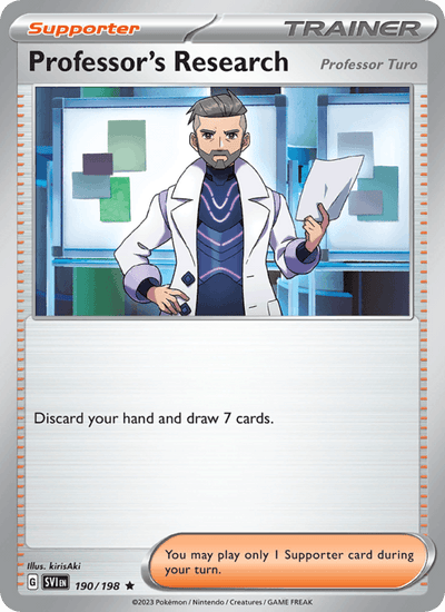 Professor's Research (Professor Turo) 190/198 Rare Scarlet & Violet Pokemon NM