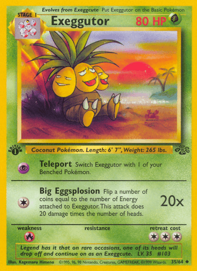 Exeggutor 35/64 Uncommon Jungle Pokemon Near Mint