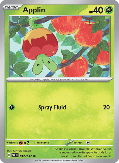 Applin 12/142 Common Stellar Crown Pokemon Near Mint