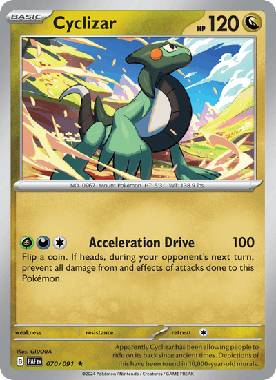 Cyclizar 070/091 Rare Paldean Fates Pokemon Holo Near Mint