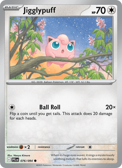 Jigglypuff 076/094 Common Phantasmal Flames Pokemon Reverse Holo Near Mint