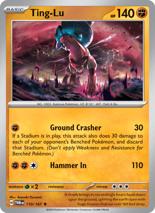 Ting-Lu 110/167 Rare Twilight Masquerade Pokemon Holo Near Mint