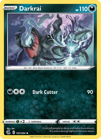 Darkrai 167/264 Uncommon Fusion Strike Pokemon Near Mint
