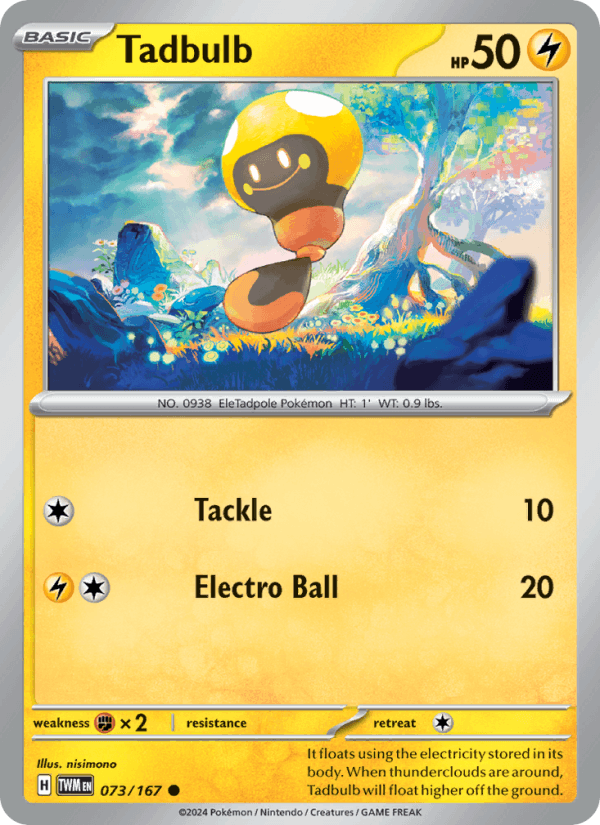 Tadbulb 073/167 Common Twilight Masquerade Pokemon Near Mint