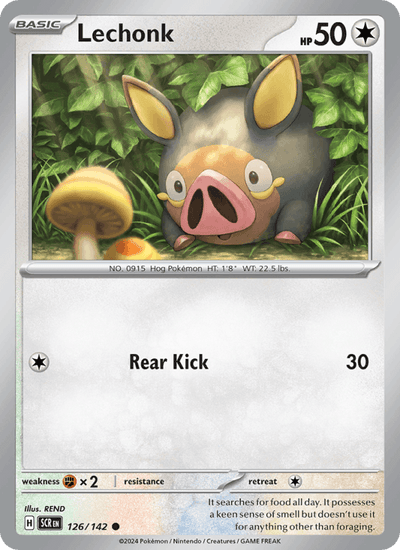 Lechonk 126/142 Common Stellar Crown Pokemon Near Mint