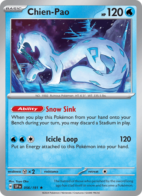 Chien-Pao 056/191 Rare Surging Sparks Pokemon Holo Near Mint
