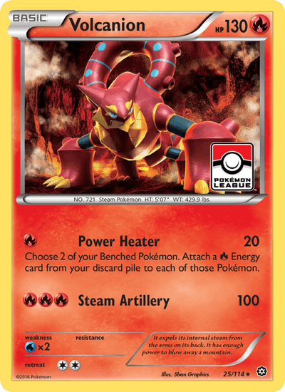 Volcanion 25/114 Rare Steam Siege Pokemon Near Mint