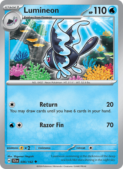 Lumineon 36/142 Uncommon Stellar Crown Pokemon Near Mint