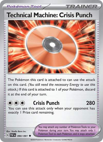 Technical Machine: Crisis Punch 090/091 Uncommon Paldean Fates Pokemon Near Mint