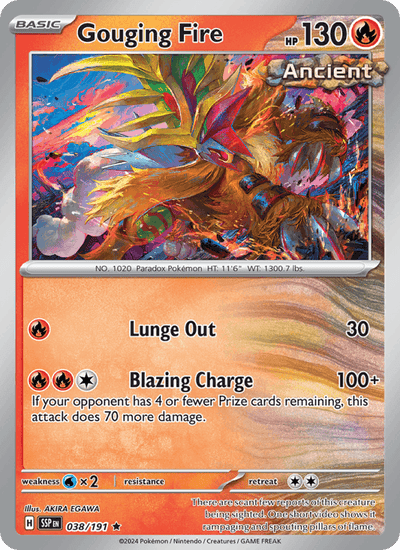 Gouging Fire 038/191 Rare Surging Sparks Pokemon Holo Near Mint