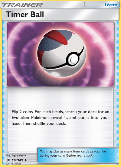 Timer Ball 134/149 Uncommon Sun & Moon Pokemon Near Mint