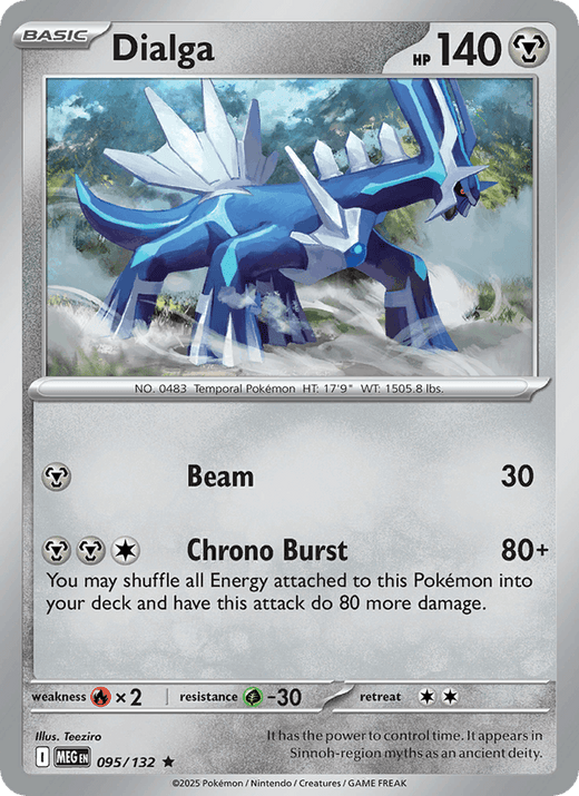 Dialga 095/132 Rare Mega Evolution Pokemon Near Mint