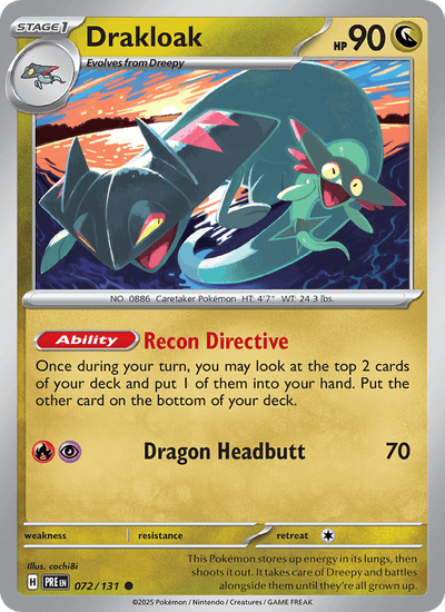 Drakloak 072/131 Common SV: Prismatic Evolutions Pokemon Near Mint