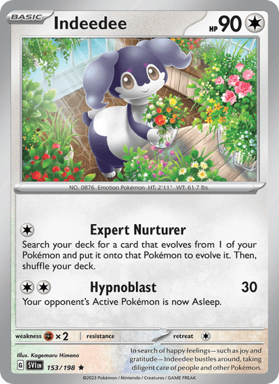 Indeedee 153/198 Rare Scarlet & Violet Pokemon Holo Near Mint
