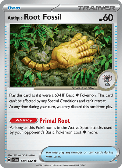 Antique Root Fossil 130/142 Common Stellar Crown Pokemon Near Mint
