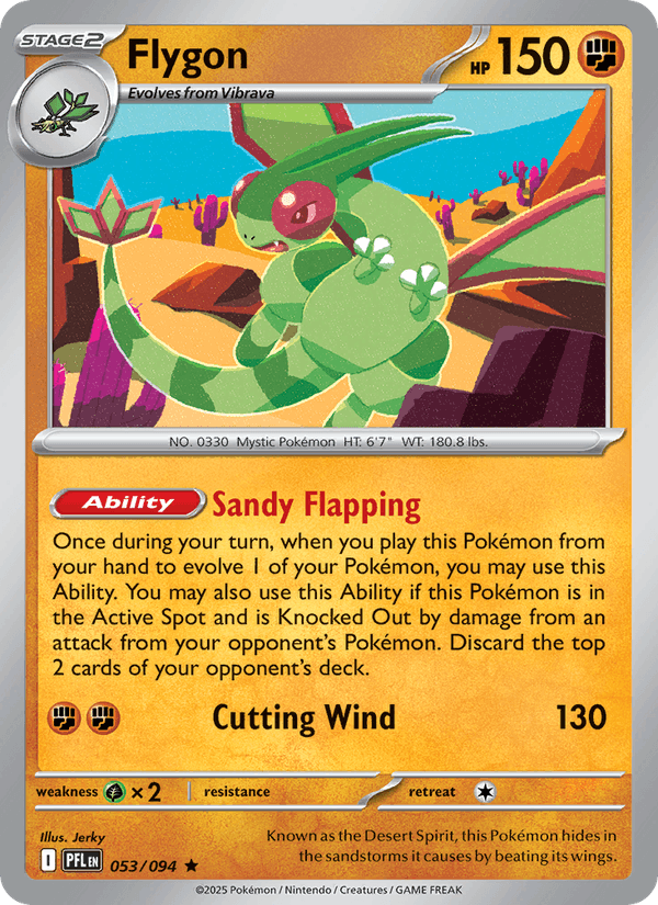 Flygon 053/094 Rare Phantasmal Flames Pokemon Near Mint