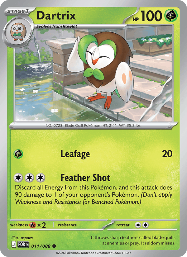 Dartrix 011/088 Common Perfect Order Pokemon Reverse Holo Near Mint