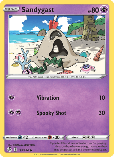 Sandygast 125/264 Common Fusion Strike Pokemon Reverse Holo Near Mint