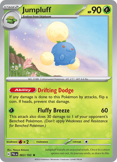 Jumpluff 003/193 Rare Paldea Evolved Pokemon Holo Near Mint
