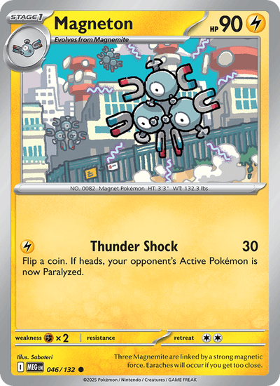 Magneton 046/132 Common Mega Evolution Pokemon Reverse Holo Near Mint