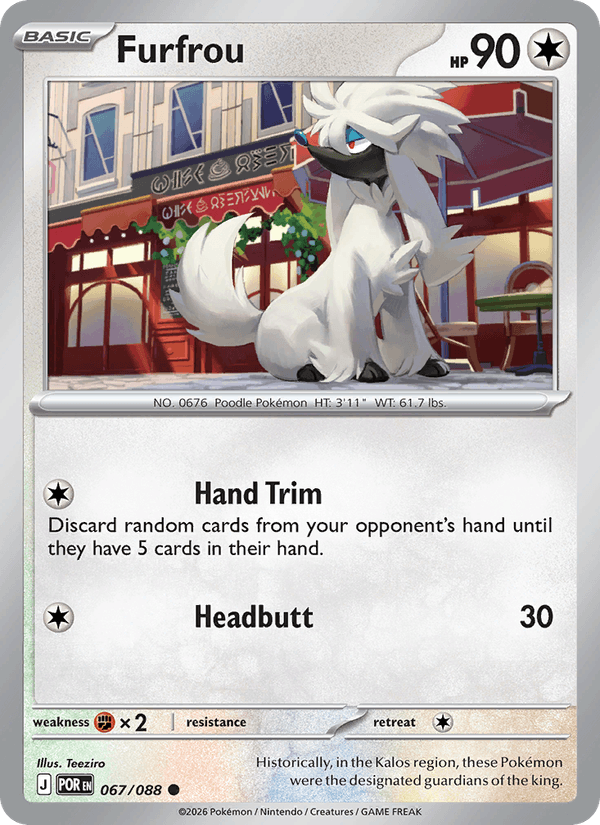 Furfrou 067/088 Common Perfect Order Pokemon Near Mint