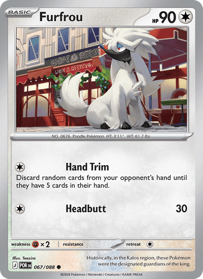 Furfrou 067/088 Common Perfect Order Pokemon Near Mint