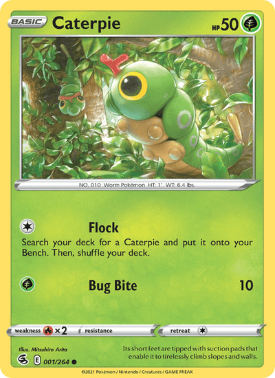 Caterpie 001/264 Common Fusion Strike Pokemon Near Mint