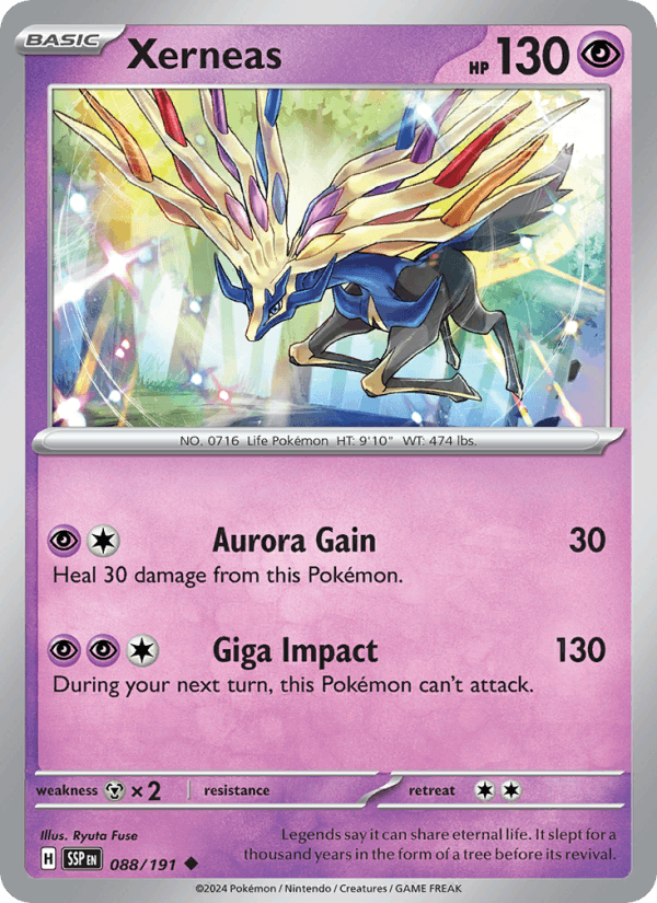 Xerneas 088/191 Uncommon Surging Sparks Pokemon Reverse Holo Near Mint
