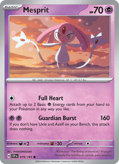 Mesprit 079/191 Common Surging Sparks Pokemon Reverse Holo Near Mint