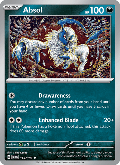 Absol 113/182 Uncommon Paradox Rift Pokemon Near Mint