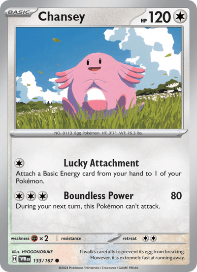 Chansey 133/167 Common Twilight Masquerade Pokemon Reverse Holo Near Mint