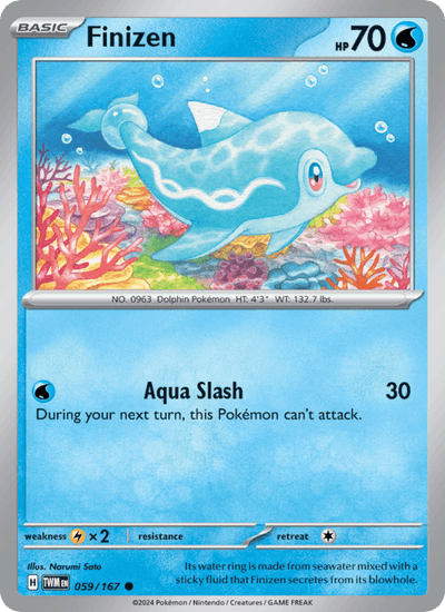 Finizen 059/167 Common Twilight Masquerade Pokemon Reverse Holo Near Mint