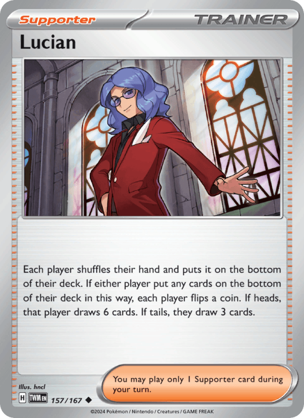 Lucian 157/167 Uncommon Twilight Masquerade Pokemon Reverse Holo Near Mint